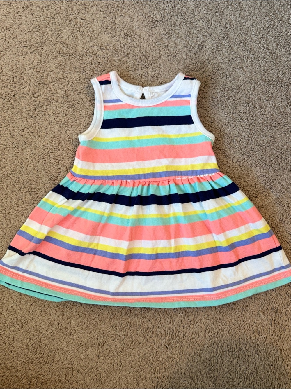 NWOT Cherokee Baby Girl Rainbow Stripe Sleeveless Dress 6-9M